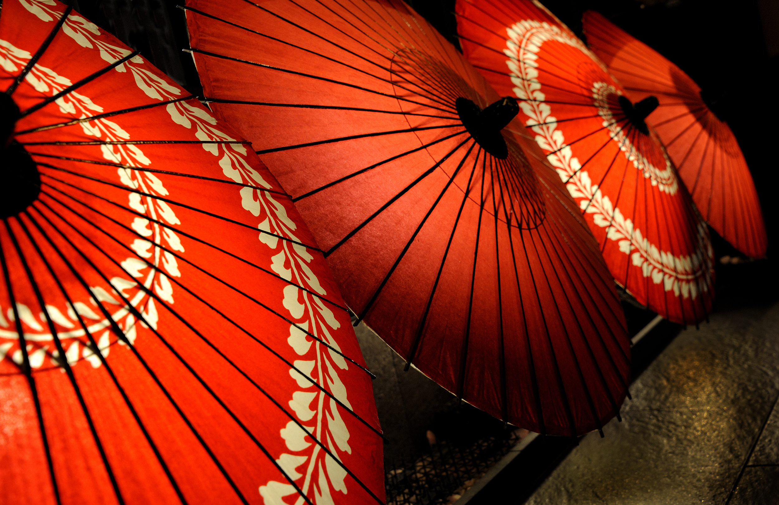 Red parasols
